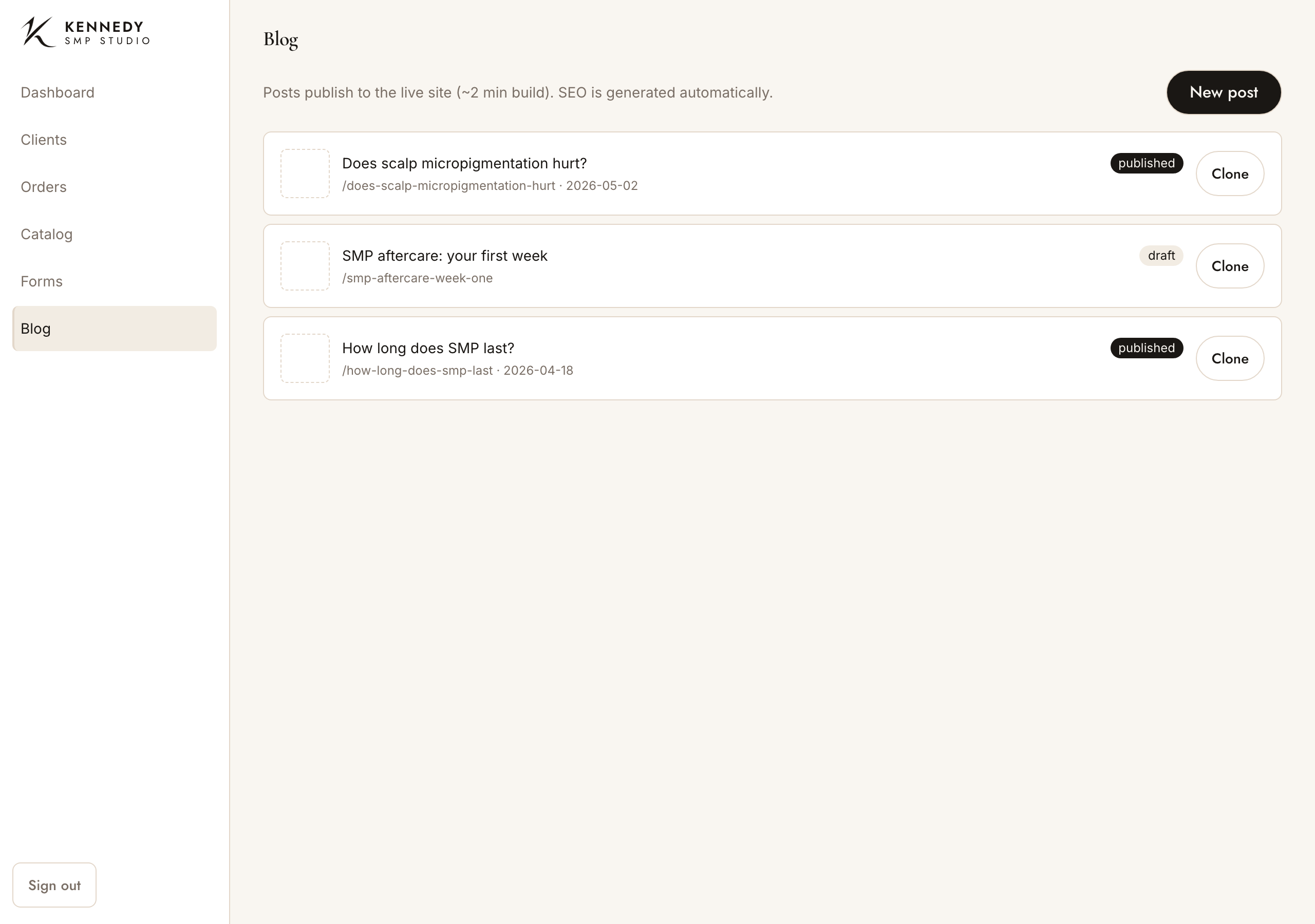 Blog list