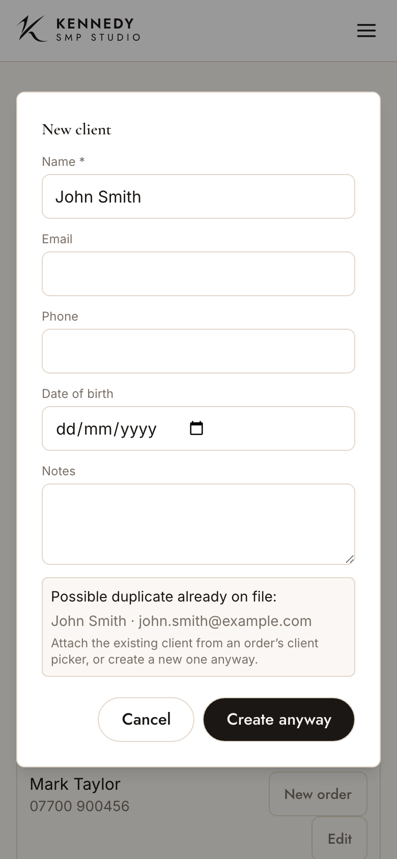 Duplicate check