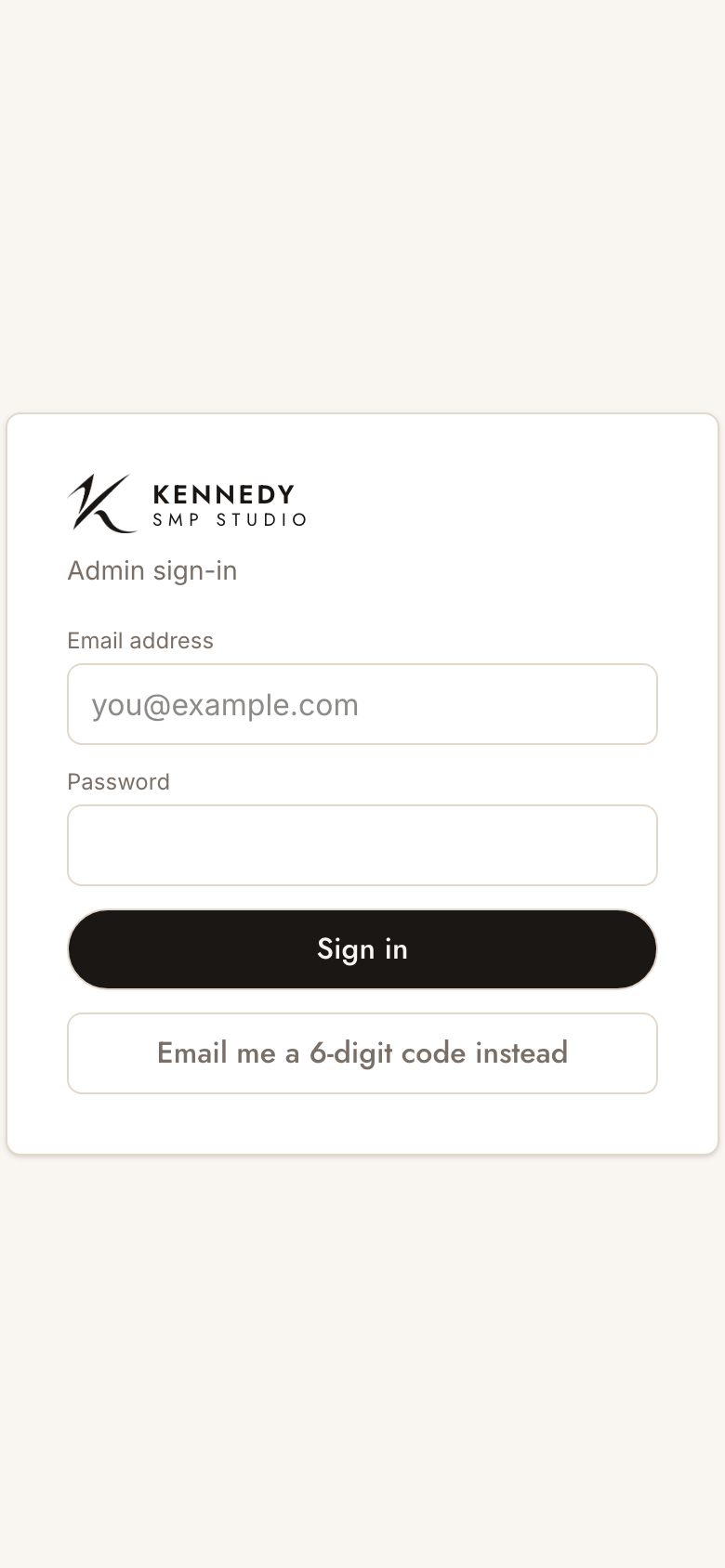 Sign-in screen